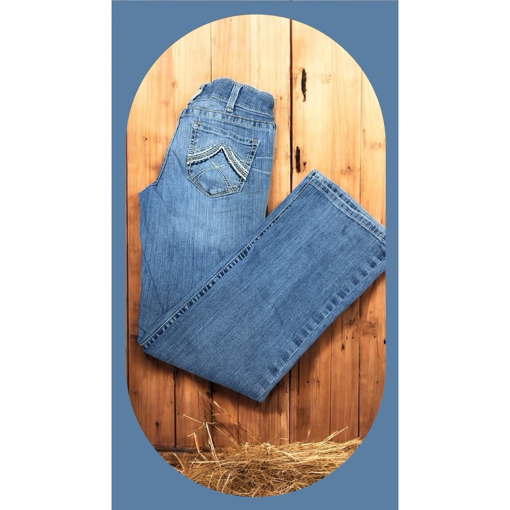 Ariat 🔥Jean Womens 29 R Real Denim Bootcut Western Cowgirl Rodeo Mid Rise Boot